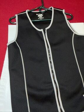 SaunaFx Men's XL ZIP UP Sweat Neoprene VEST Slimming Sauna SWEAT BURN CALORIES